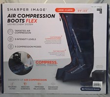 Sharper Image Air Compression Boots Flex Leg Recovery System Massage LARGE XL