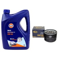 MotoröL Set Gulf Max 15W-40 4 Liter + ÖLfilter FüR Piaggio Renault Clio I Trafic