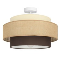 Deckenlampe Esszimmer Stoffschirm Weiß Ecru E27 Ø 40 Cm Deckenleuchte Wohnzimmer