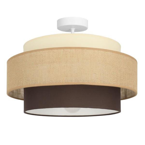 Deckenlampe Esszimmer Stoffschirm Weiß Ecru E27 Ø 40 Cm Deckenleuchte Wohnzimmer-image