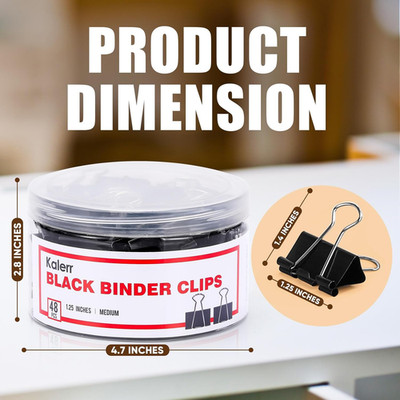 Binder Clips, 48 Pcs Medium Binder Clips,  Black Binder Clip Medium, 1.25 Inc...