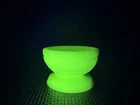 Vintage MCM Fenton Custard Uranium Glass Owl Fairy Lamp Base Only