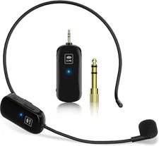 1Mii 2-in-1 Wireless Microphone Headset – 2.4G, 165ft Range, 1/8" & 1/4" Plugs f