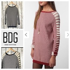 BDG Urban Outfitters Navy Striped Raglan Sleeve Sweater Dress XS