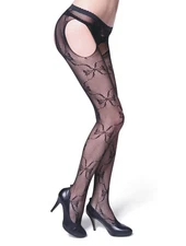 Lady Sexy Pantyhose Hollow Out Fishnet Sheer Tights High Stockings Black 3PCS