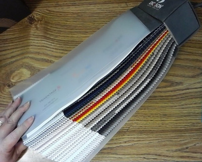 Fabric Sample Book LONG Swatches - Multicolor Outdoor Solar - 13'' x 4'' - 77 pcs.