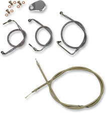LA Choppers Stainless Steel Cable & Brake Line Kit LA-8010KT-19 Made in USA