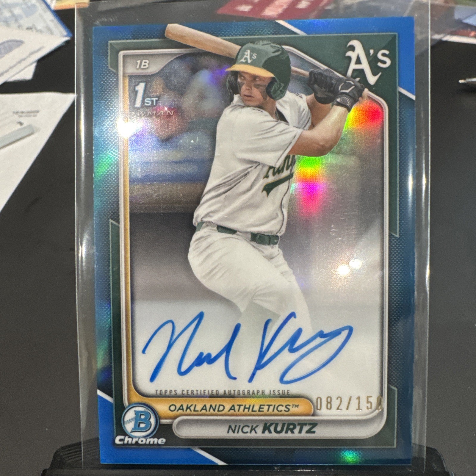 2024 Bowman 1st Draft - Chrome Prospect Autograph Nick Kurtz Blue Refractor /150