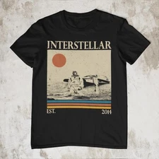 Interstellar Retro Movie T=Shirt, Vintage Sci-Fi Movie Tee  Astronaut Graphic Sh