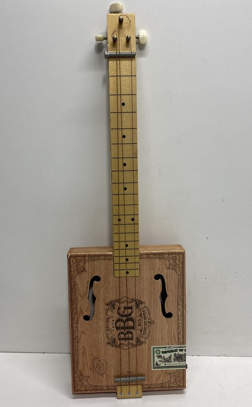 BBG No. 5 Blues Box Guitar 3-String Acoustic-Electric Cigar Box Guitar Wood
