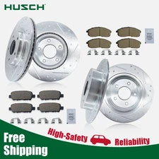 Front Rear Brake Disc Rotors and Ceramic Pads Kit for 2007-2013 Nissan Altima