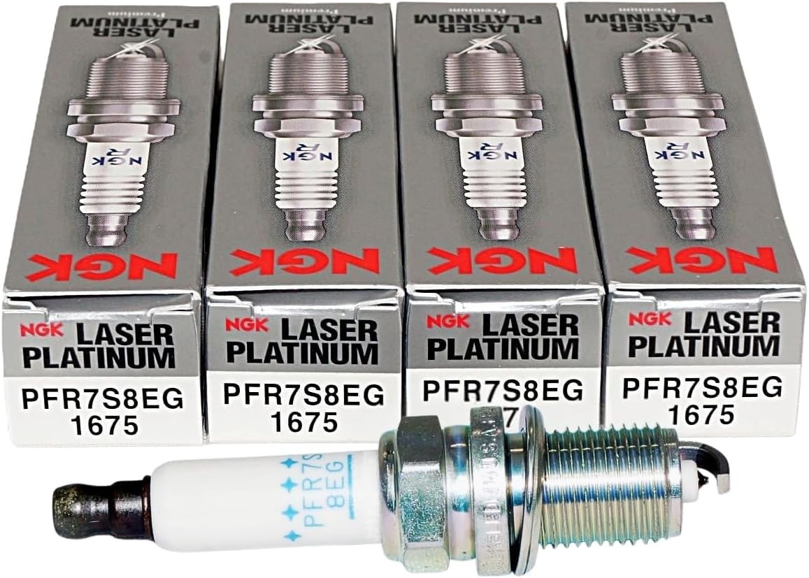 4-piece set NGK 1675 Spark Plug PFR7S8EG For Audi For VW 2.0L, Inline 4 Engines