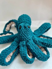 Handmade anchor octopus plushie, cute  soft marine gift, amigurumi.