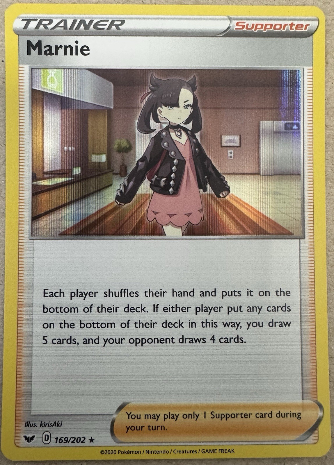 Marnie Sword and Shield Base 169/202 Holo Rare 2020 Pokemon TCG Near Mint