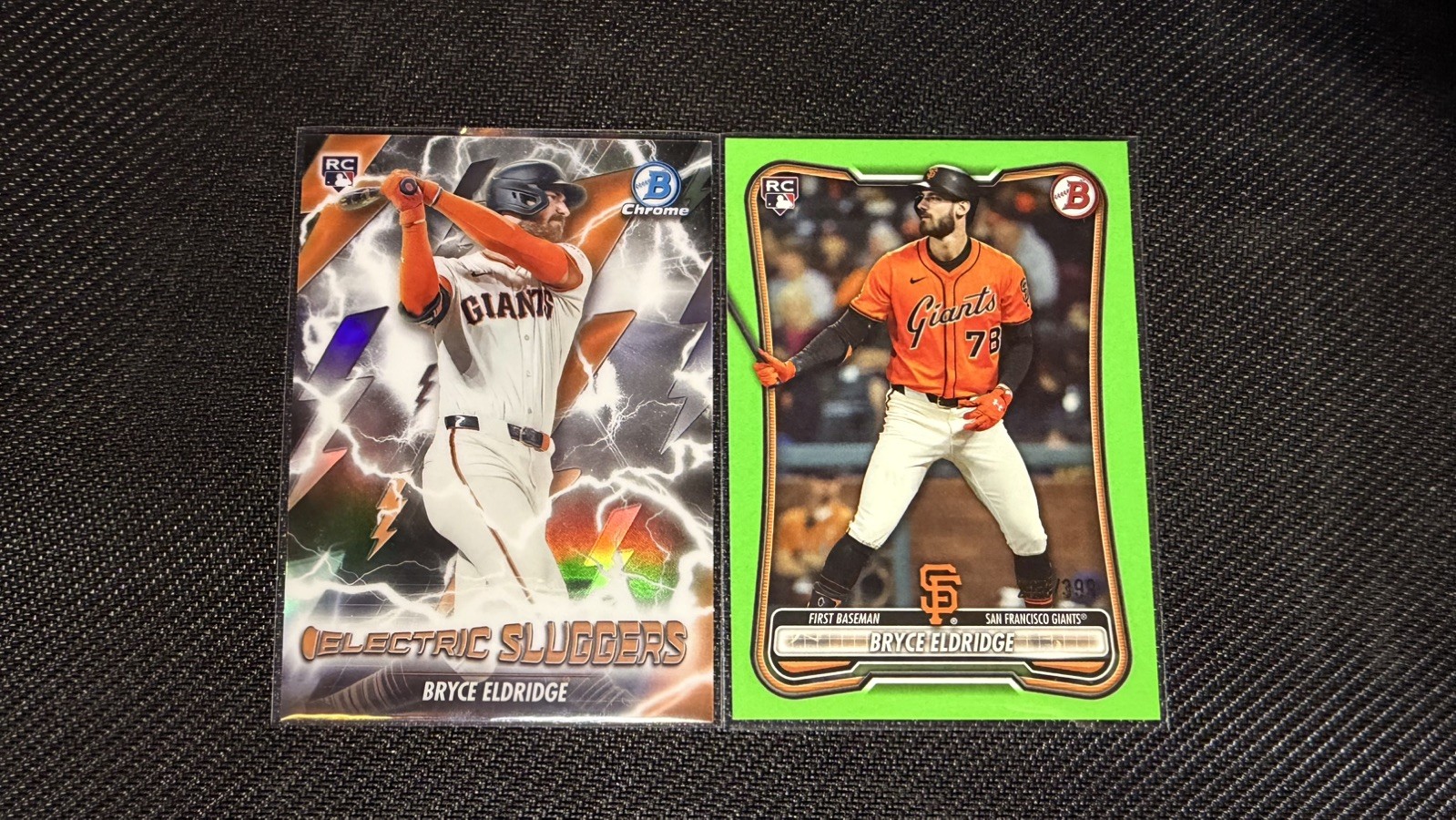 2026 Bowman - Bryce Eldridge #58 Neon Green /399 (RC), Electric Sluggers Insert