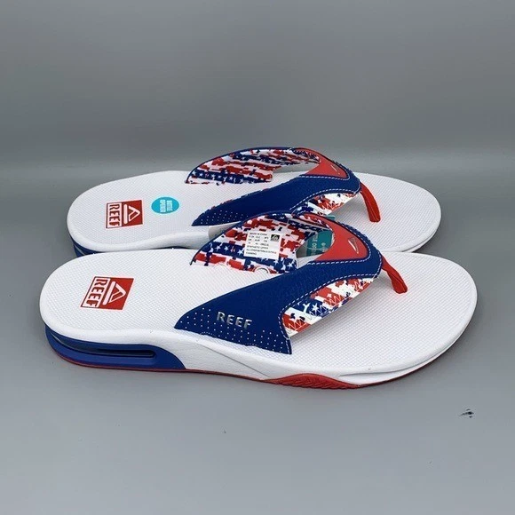 Reef Fanning Patriotic Bottle Opener Sandals CJ6138 Men's Sz 10 NWT