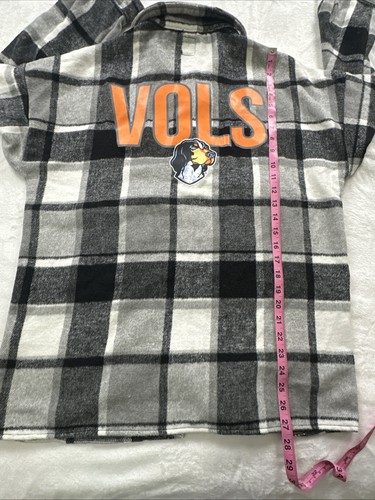 Gameday Couture Tennessee Volunteers Flannel Shirt Gray Plaid Womens Size LARGE - Picture 10 of 11