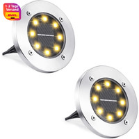 Solar Bodenleuchten 2 StüCk 8 Leds 3000K Warmweiß Wasserdicht FüR Garten AußEn