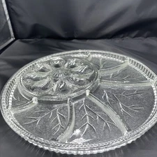 Deviled Egg Relish Fruit Appetizer Serving Platter Dish Large 13" Indiana Glass