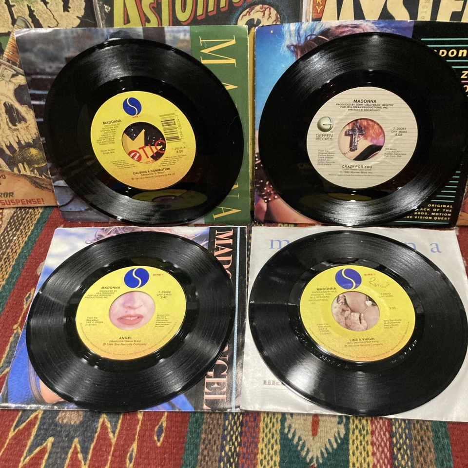 LOT of 4 Madonna 45 Crazy For You LIKE A VIRGIN Angel Commotion vg+ w pic sleeve - Imagem 3 de 3
