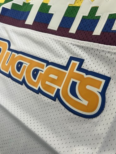 Men's Medium Allen Iverson Denver Nuggets NBA Throwback Jersey White #3 - Picture 5 of 6