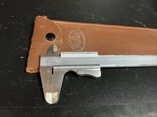 Helios 7” Vernier Calipers stainless steel leather sheath made in Germany. 71b