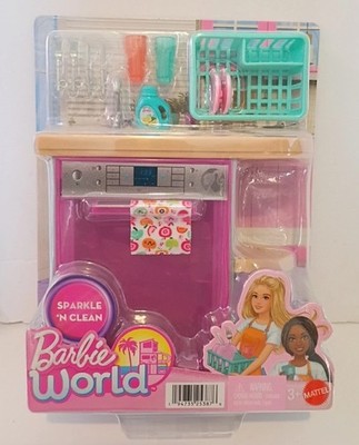Barbie World  Sparkle  N Clean  Dishwasher Toy Set Mattel