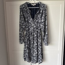 LOFT - Tie Waist Dress - Navy Blue - Long Sleeve - 16 Plus - NWOT - Lined