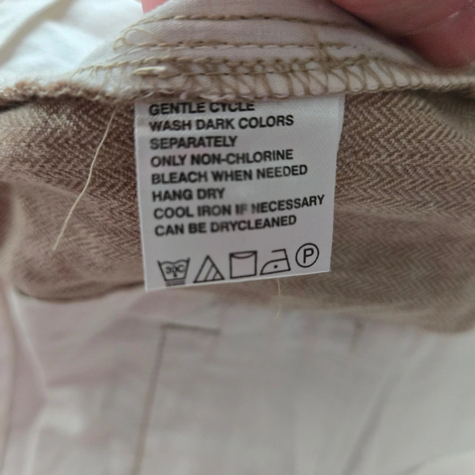 Pantalones Cortos Tommy Bahama Lino Seda Hombres Talla 35 Beige Plisado Informal Verano Foto 3 de 4