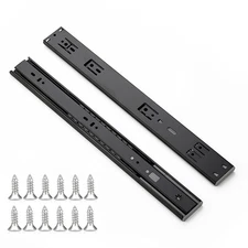 22 Inch Soft Close Drawer Slides 10 Pairs 20 Pack Black Full Extension Ball B...