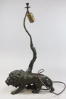 Table Lamp Figurine Lamp Lion Metal Bronzed around 1900 (MVL8056)