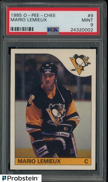1985-86 O-PEE-CHEE OPC Hockey #9 Mario Lemieux RC Rookie HOF PSA 9 MINT