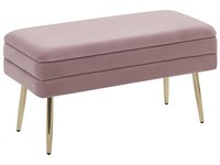 Bank Mit Stauraum Aus Samtstoff In Rosa/Gold Durham