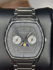 Men's Kenneth Cole New York KC3627 Moonphase Watch Stainless Steel NEW BATTERY!