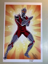 Ultraman Comic Art Glossy Print 11”x17” by Scott Reed 2003 Signed