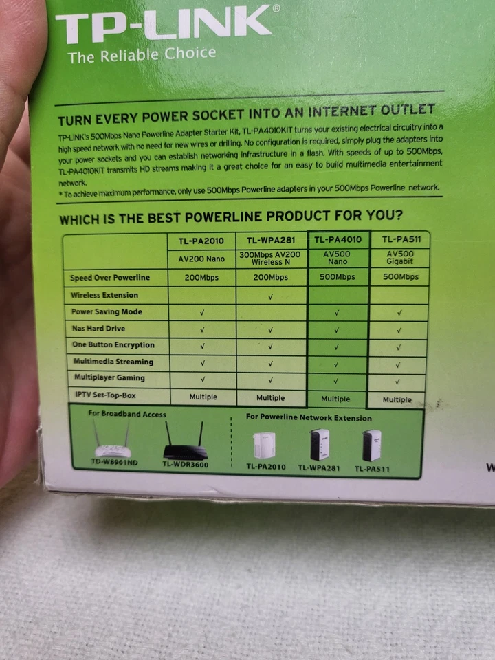 TP-Link Powerline Adapter AV500 Nano Computer Networking TL-PA4010 Kit - Image 4 of 4