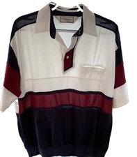 Vintage 90s Classics by Palmland Banded Bottom Polo Shirt Men's Large Colorblock