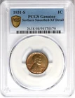 1931-S 1c Lincoln Wheat Cent PCGS XF Details - Smoothed - Better Date Penny