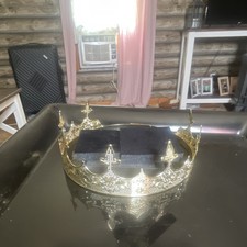 King Crowns for Men, Antique Gold Prom Crown
