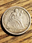 1869 P Seated Liberty Dime VF-XF Conditon 90% Silver !