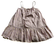 Urban Outfitters Womens Top Mini Dress Purple Yellow Checkered S/P Ruffle Doll