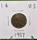 1937 Lincoln Cent Wheat Penny-Good to Very Good Circulated condition