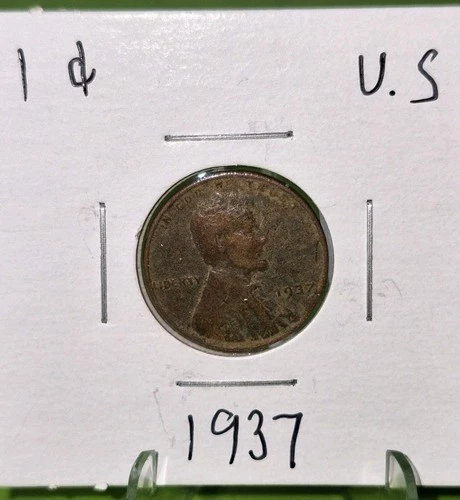 1937 Lincoln Cent Wheat Penny-Good to Very Good Circulated condition