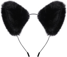 Women Cat Fox Long Fur Ears Headband Party Cosplay Costume Hairband