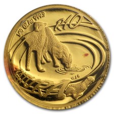 2002 South Africa 1/10 oz Gold Natura Cheetah Proof