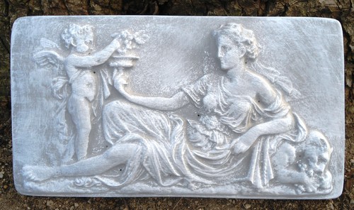 Roman lady plastic molds set of 2 concrete plaster moulds 13" x 7" x 1" each