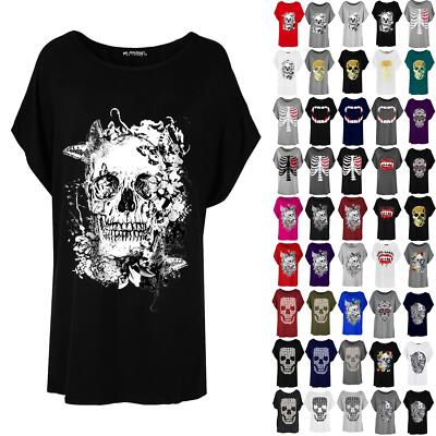 T-shirt Donna Donna Stampa Denti Teschio Spaventoso Halloween - Foto 2