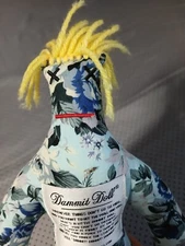 Dammit Doll 12” Plush Stress Reliever Floral Print w/ Yellow  Hair Frustration 