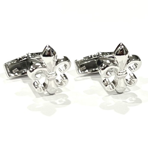 925 Sterling Silver Fleur De Lis Cufflinks For Men Birthday Gift Cufflink In Box