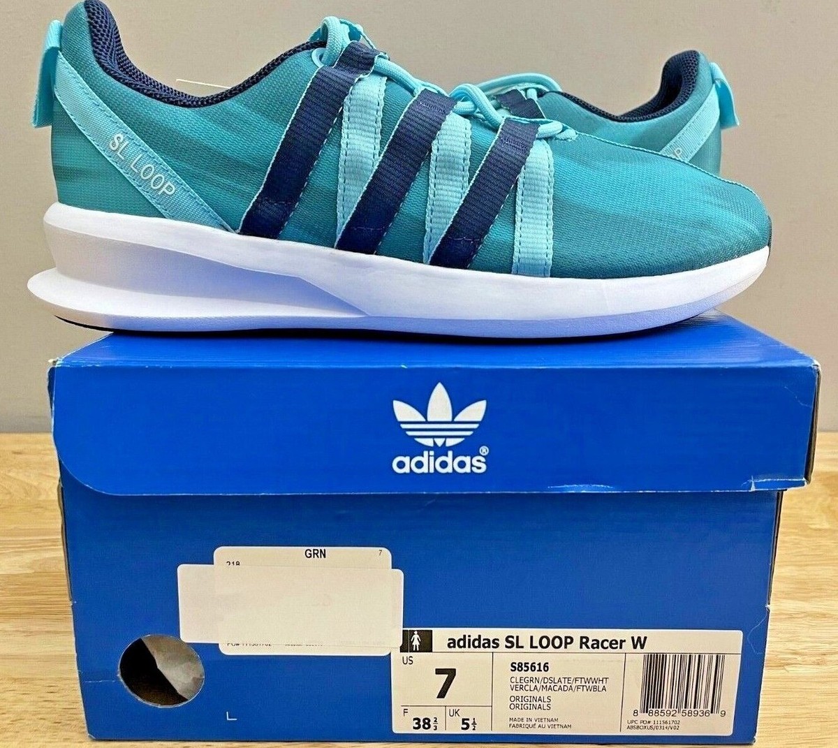 ©️ Adidas Women's Running Shoes SL LOOP Racer W Aqua Blue/Navy Blue